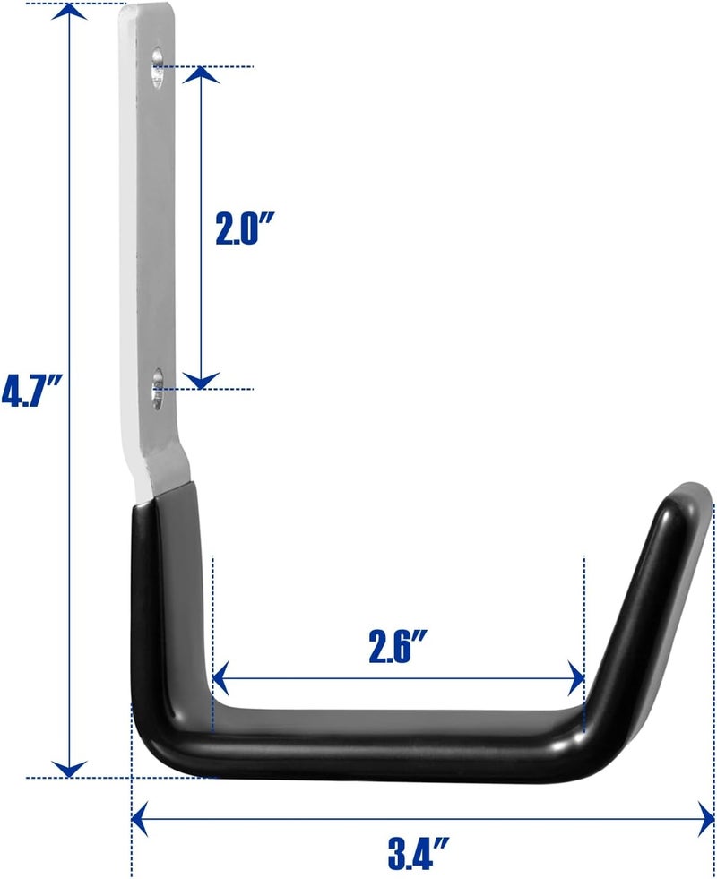 GeeWatom Heavy Duty Steel Garage Hooks,Garage Storage Utility Hooks,Anti-Slip Hanger, Tool Organizer,Steel Wall Mount Organizer, Garden Hose Hanger (Small-2PC) - Image 2